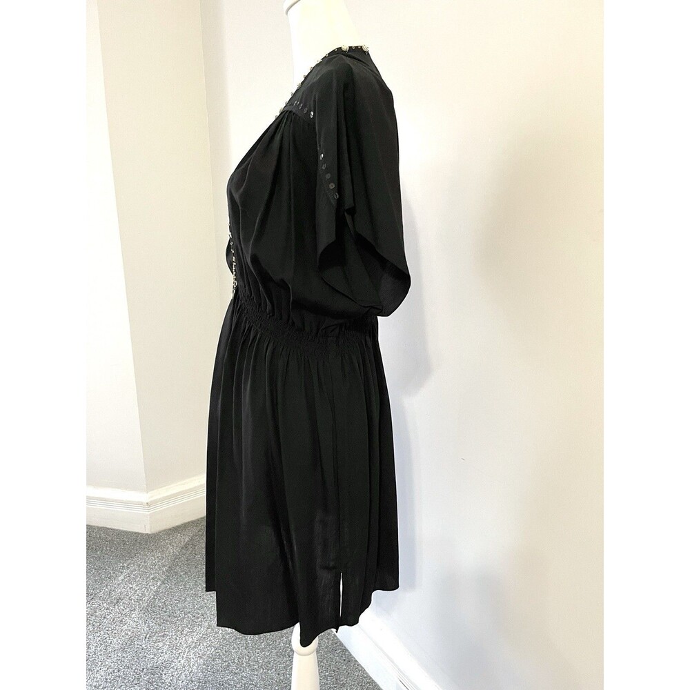 Soft Surroundings Kaftan Dress Womens Large Sea Shell Accent Resort Cruise Black - Picture 6 of 14